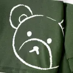 2pcs Baby Boy Bear Print Color Block Hoodie and Pants Set    image 4