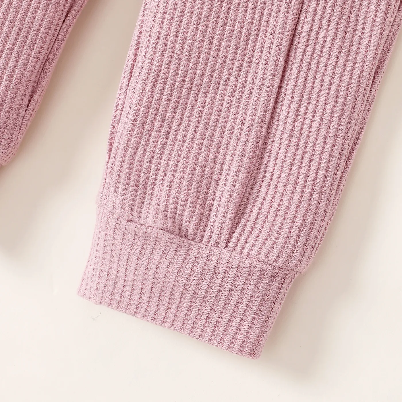 Baby Girl Waffle Solid Casual Pants  image 5