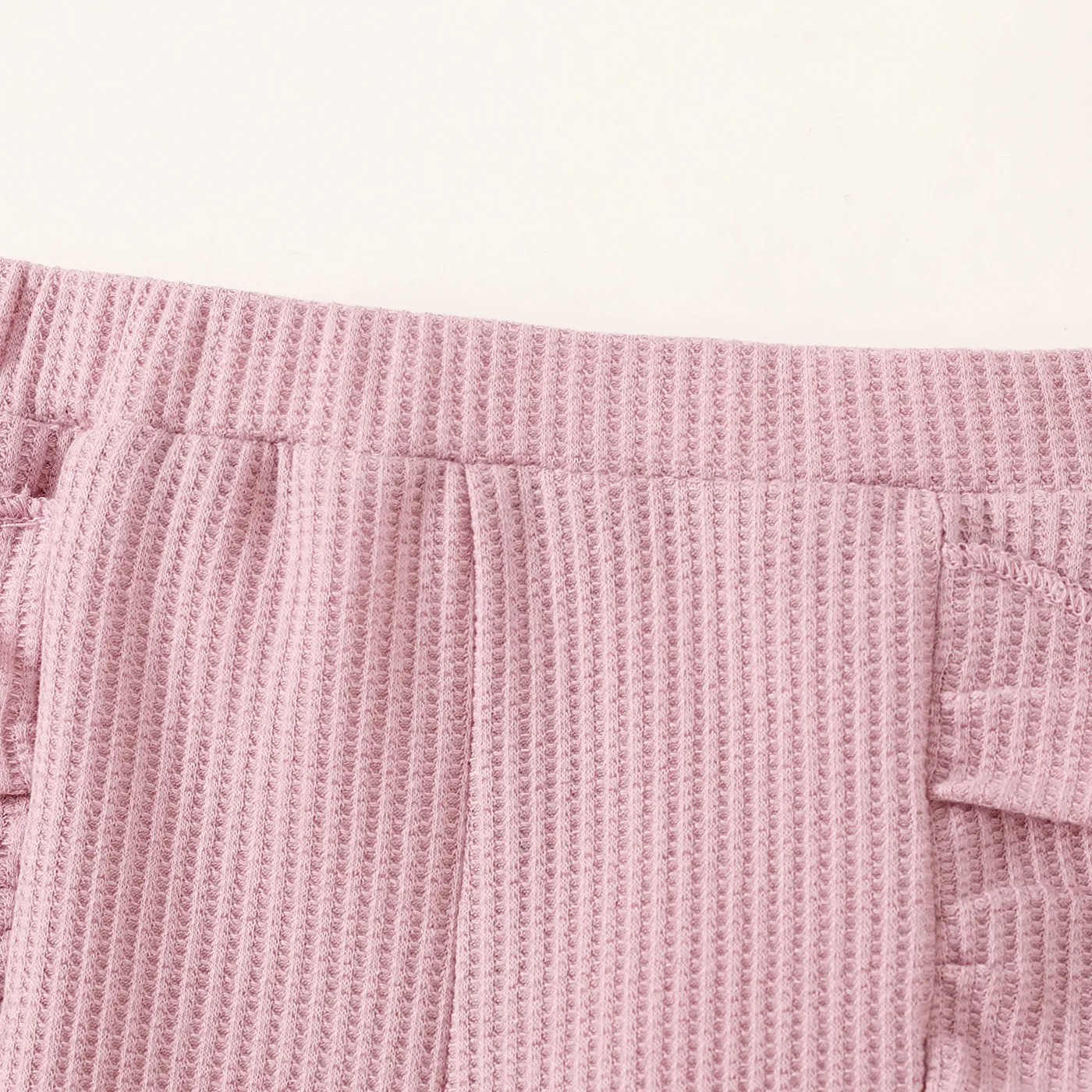 Baby Girl Waffle Solid Casual Pants  image 3
