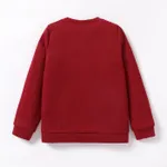 Kid Boy School Uniform Solid V-neck Long-sleeve Sweatshirt  Red image 6