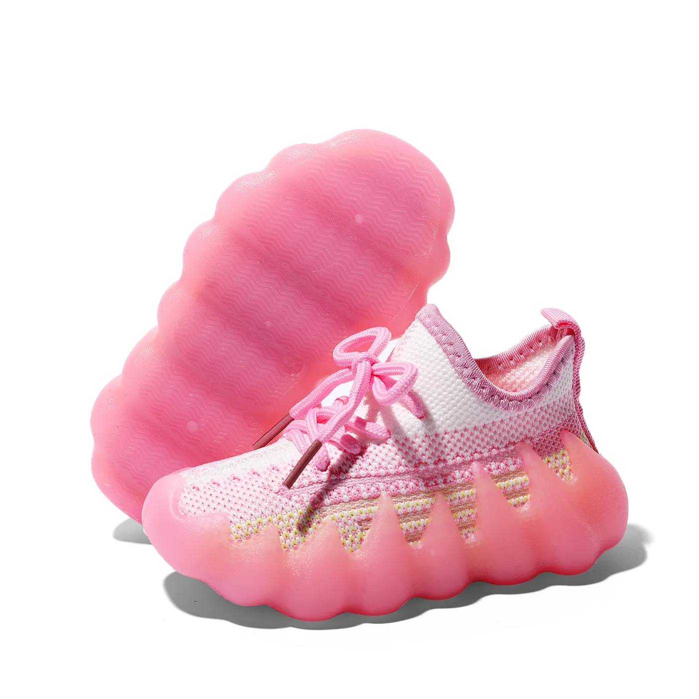 Toddler/Kid Ombre Lace-up Front Soft Sole Sport Shoes