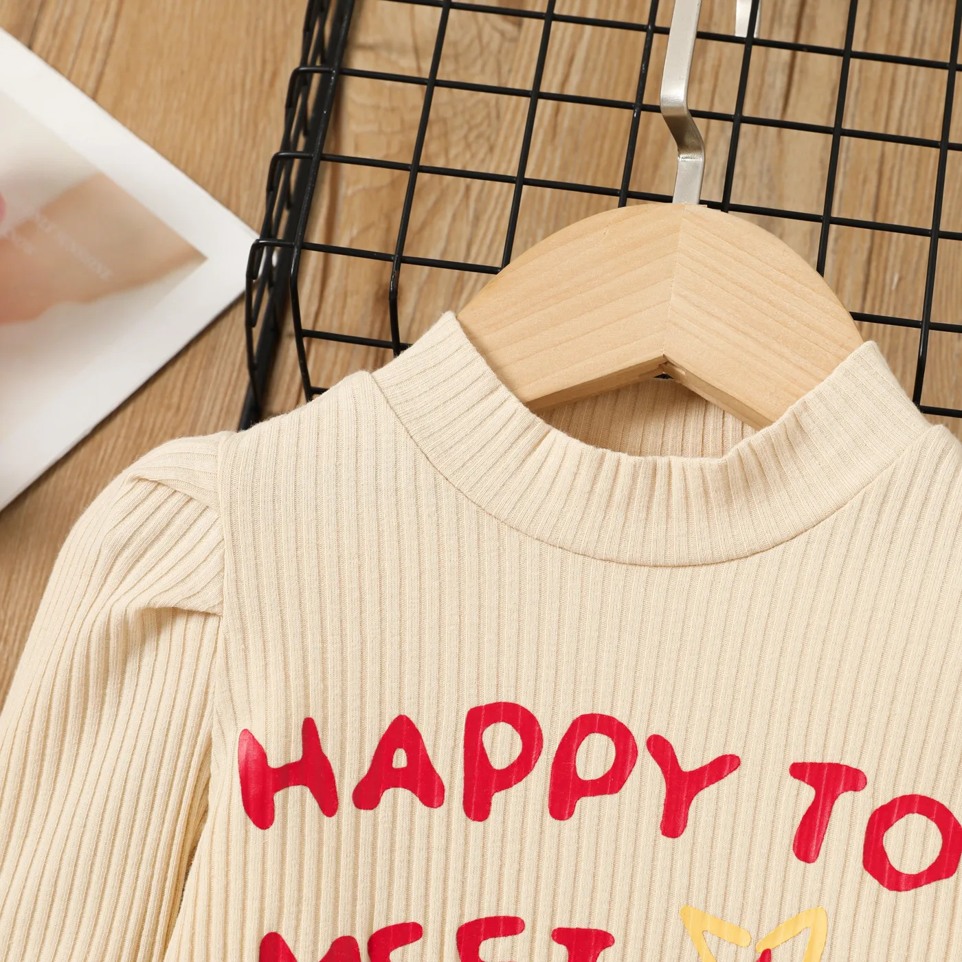 Toddler Girl Letter Pattern Cotton Puff Long Sleeve Dress  image 3