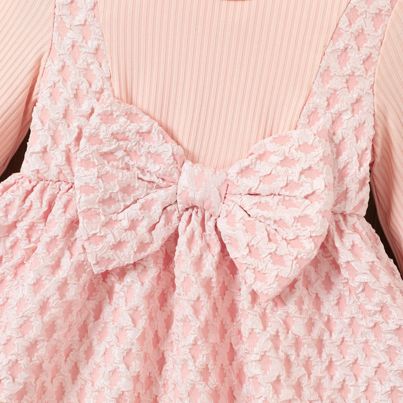 Criança Menina Peça dois em um Bonito Vestidos Rosa image 3
