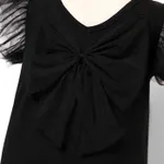 Toddler Girl Black Mesh Flutter-sleeve Dress  Black image 6