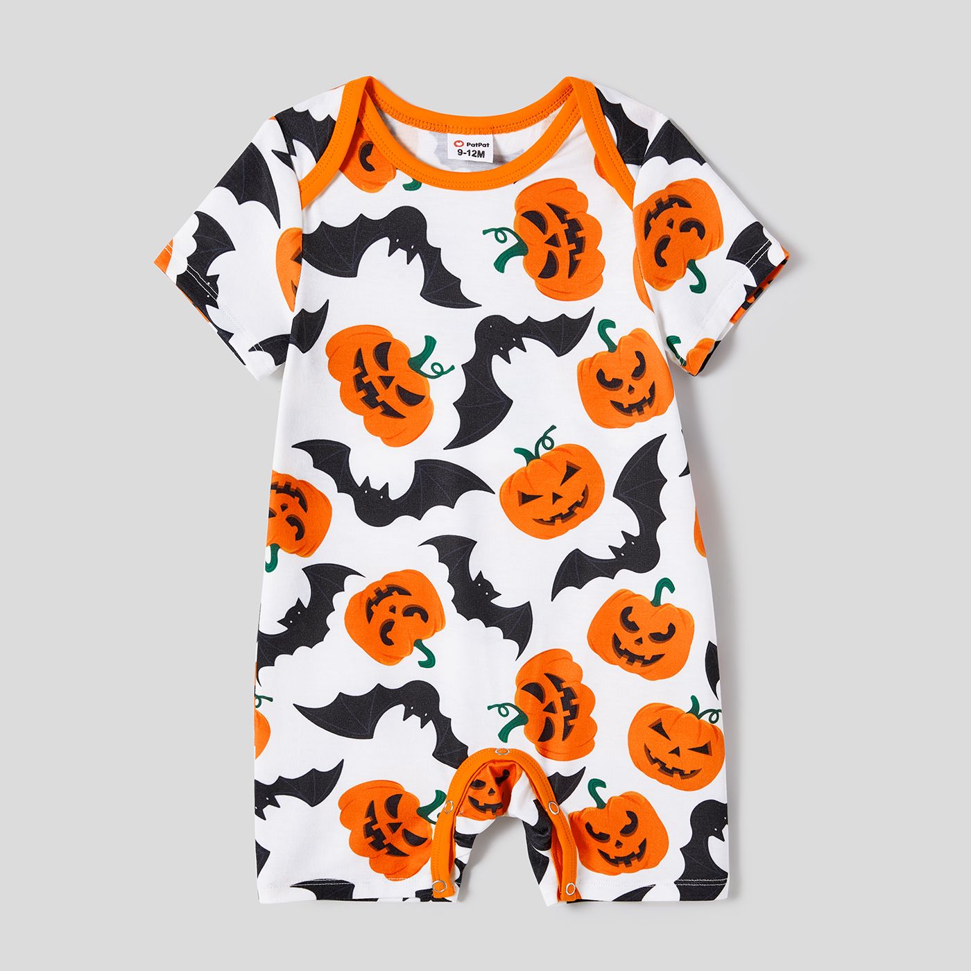 Halloween Family Matching Pumpkin Print Belted Dresses and Solid Letter Print Short Sleeve Tops Sets