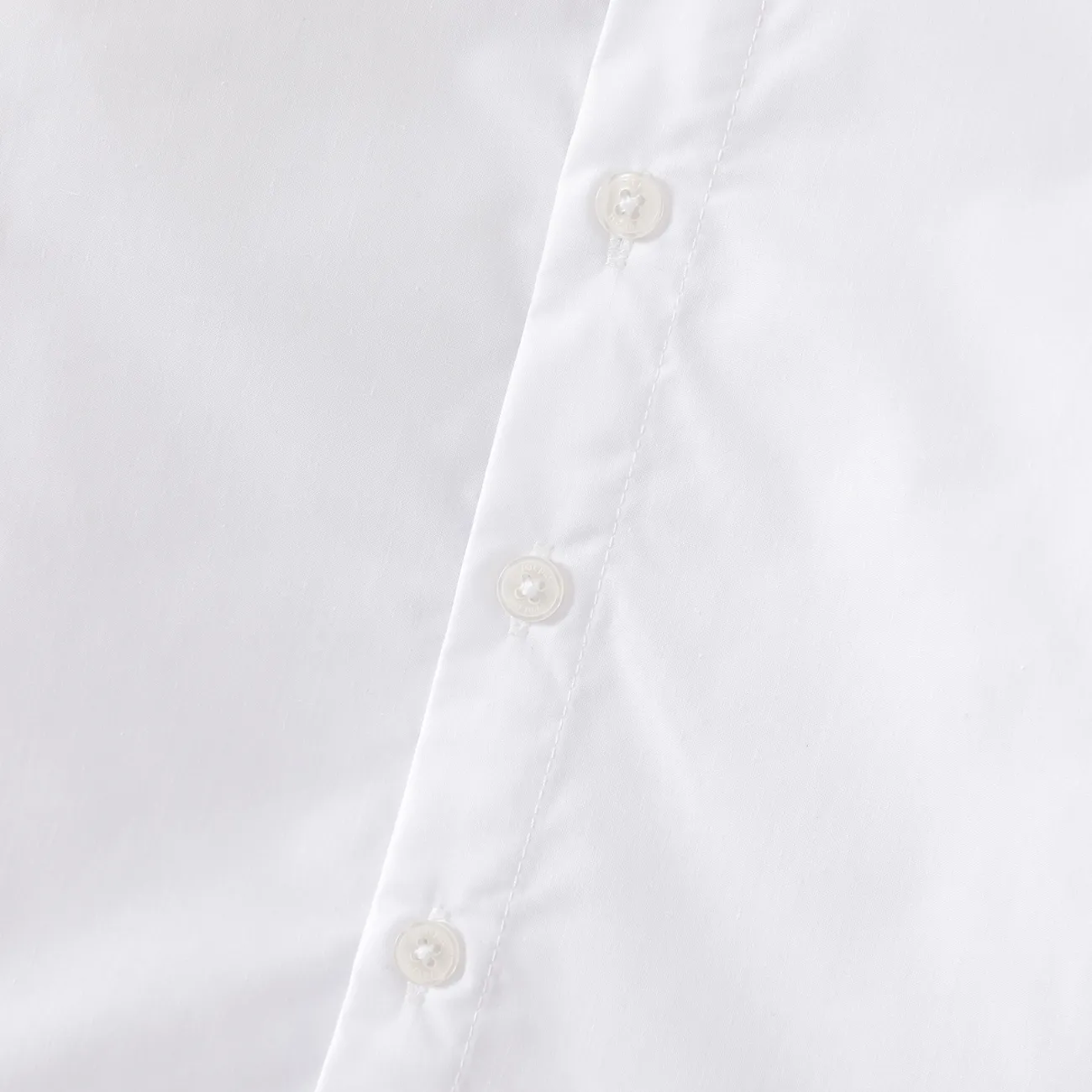 طفل صغير فتى / فتاة الزي المدرسي قميص طويل الأكمام الصلبة أبيض big image 1