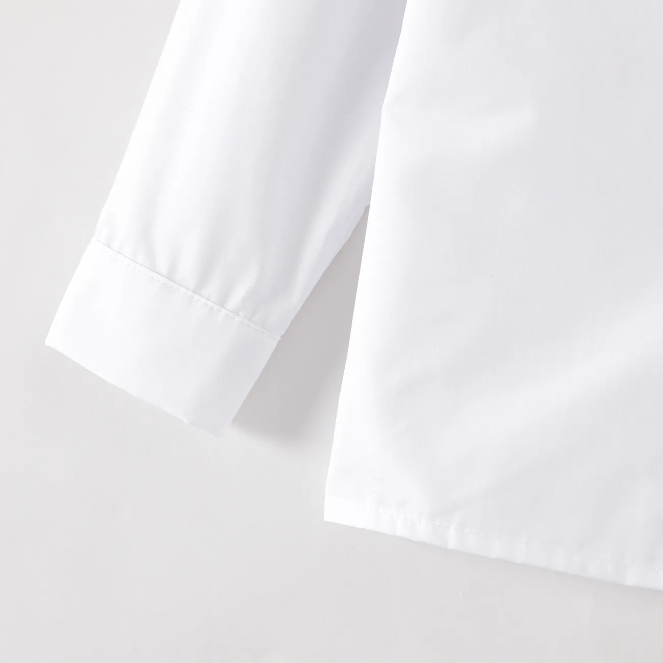Toddler Boy/Girl School Uniforme de manga comprida camisa sólida Branco big image 1