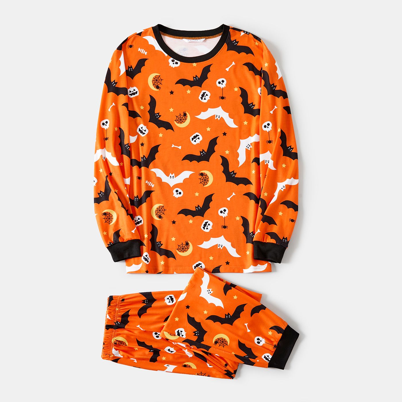 Halloween Famille Matching Couleur Unie Bat Ghost Print Pyjamas (Résistant Aux Flammes)