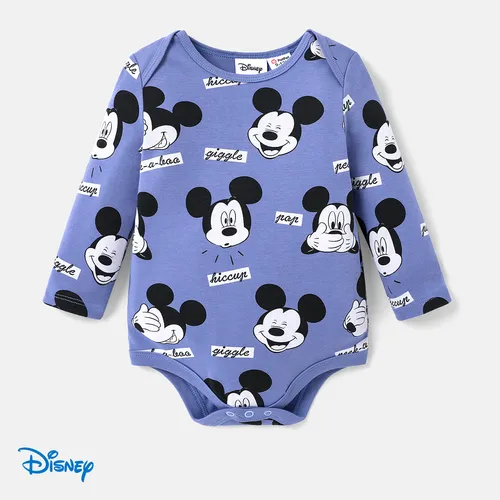Disney Mickey and Friends Baby Boy/Girl 100% Cotton Allover Print Long-sleeve Romper