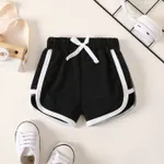 Bebé Chica Costura de tela Informal Pantalones cortos Negro