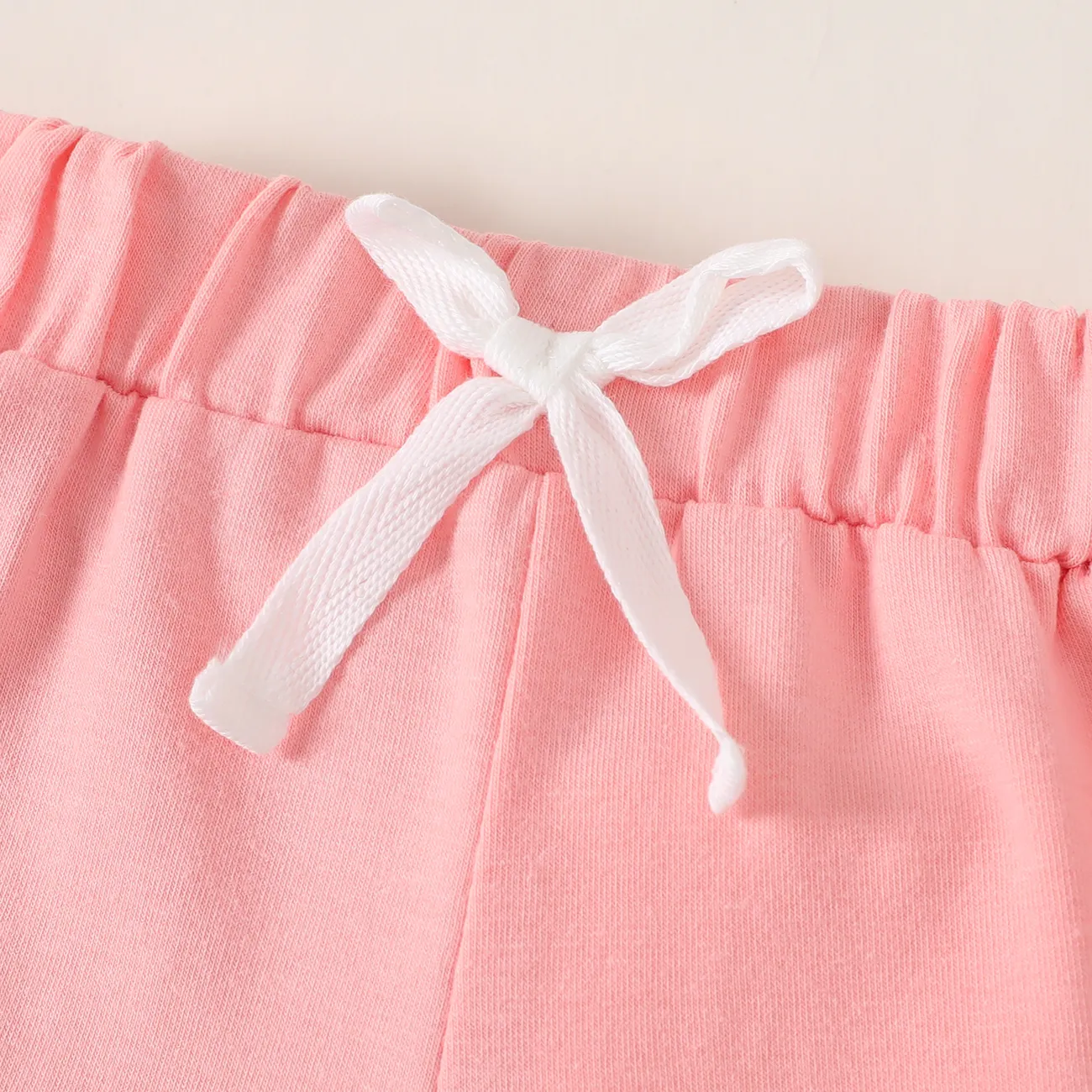 Bebé Menina Costuras de tecido Casual Calções Rosa big image 1