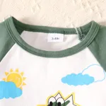 2pcs Baby Boy 95% Cotton Dinosaur Print Short-sleeve Tee and Shorts Set   image 3