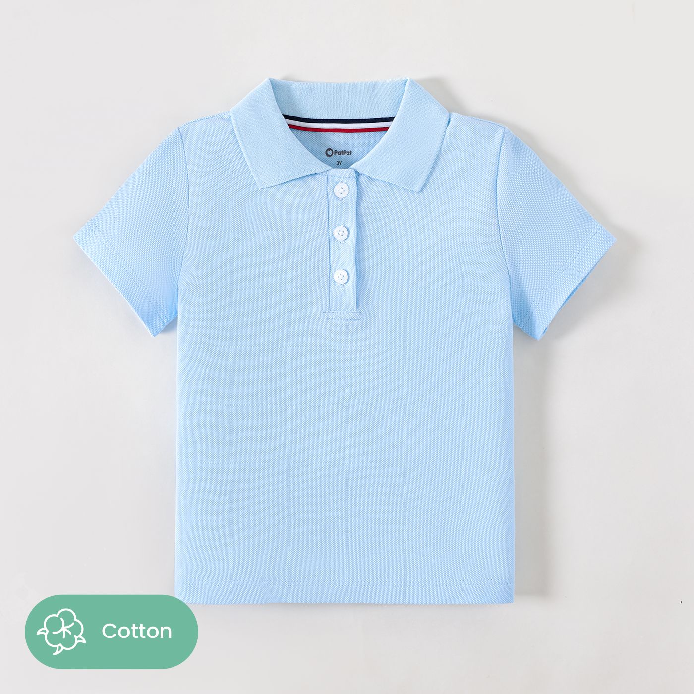 

Toddler Girl/Boy 100% Cotton School Uniform Short-sleeve Polo Neck Tee