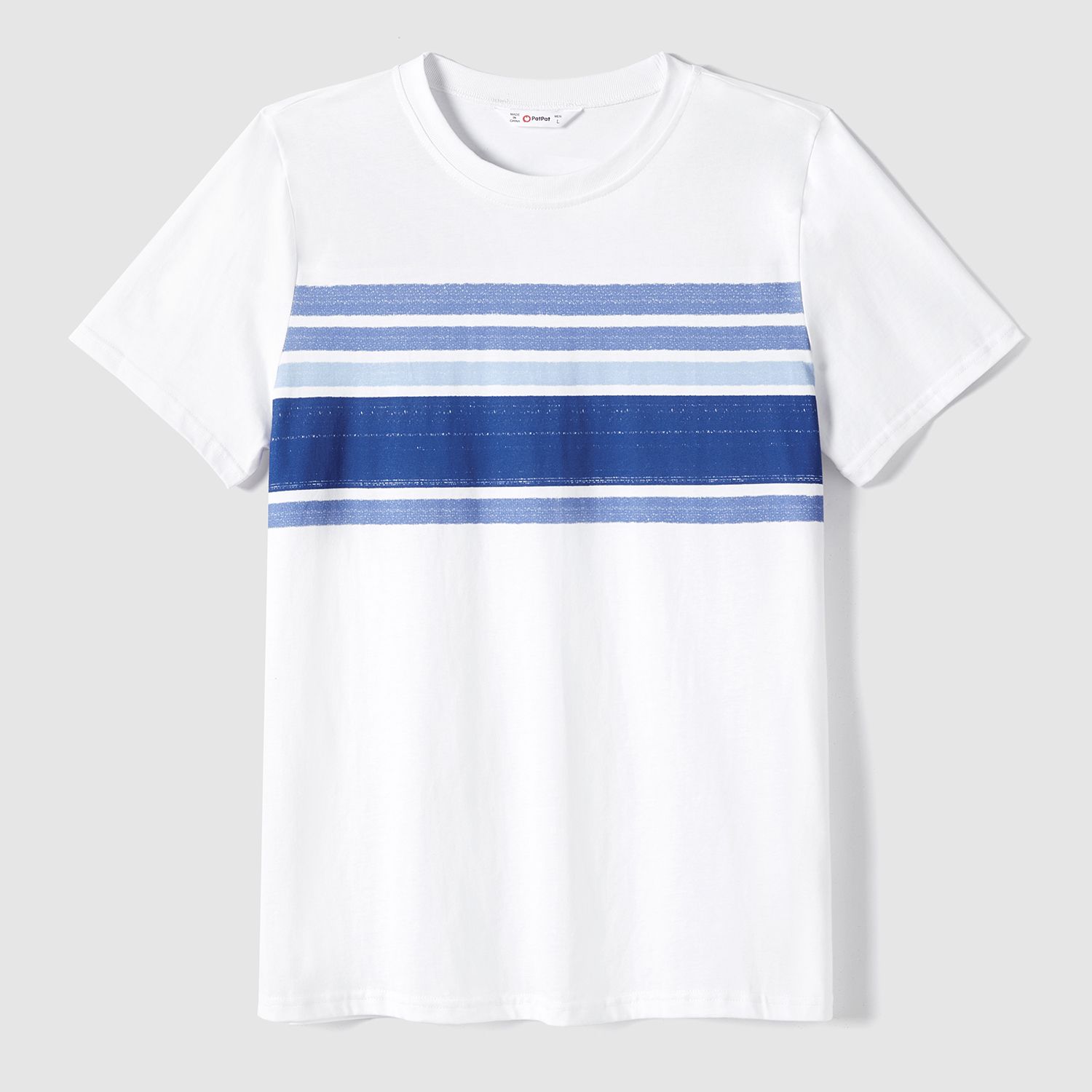 Family Matching Stripe Belted Dresses and 100% Cotton Short-sleeve T-shirts Sets