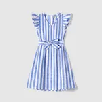 Family Matching Stripe Belted Dresses and 100% Cotton Short-sleeve T-shirts Sets  image 6
