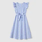 Family Matching Stripe Belted Dresses and 100% Cotton Short-sleeve T-shirts Sets  image 5