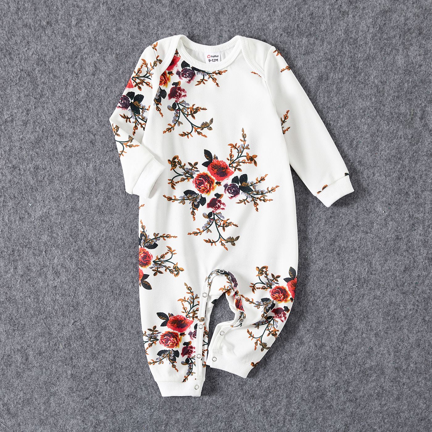 Family Matching Allover Floral Print And Colorblock Tops