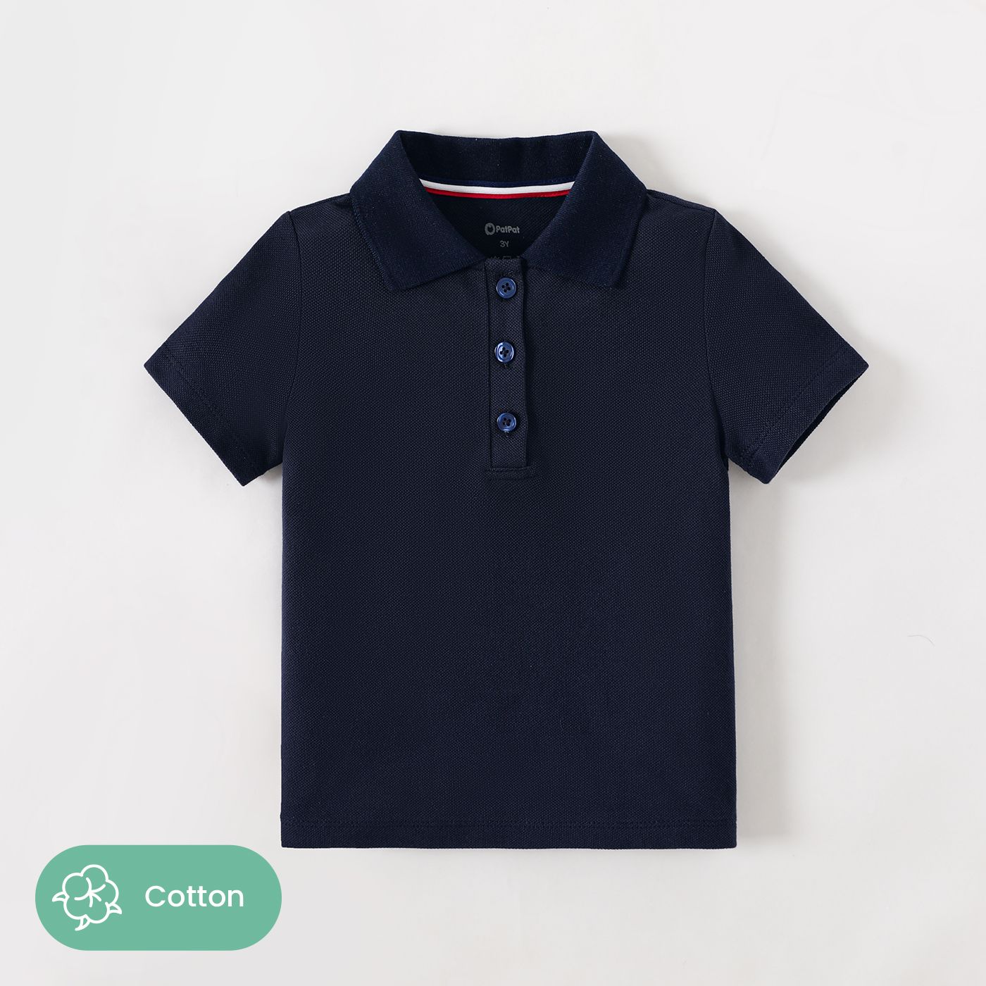 

Toddler Girl/Boy 100% Cotton School Uniform Short-sleeve Polo Neck Tee