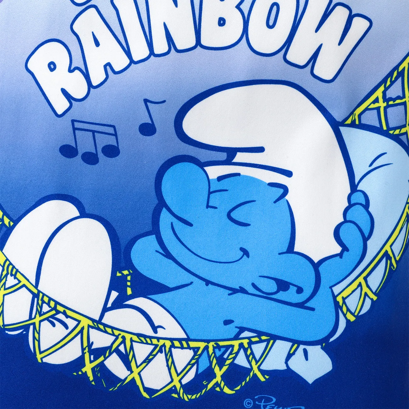 The Smurfs Baby Boy Character & Rainbow Print Tank Romper Deep Blue big image 1