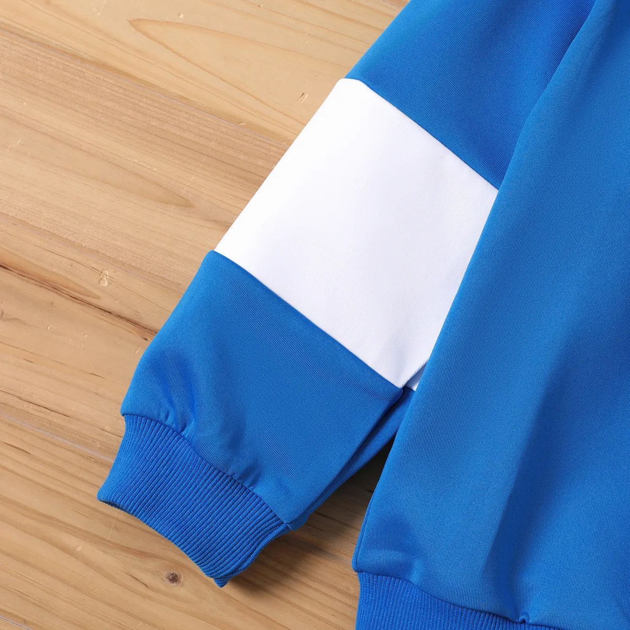 2pcs Kid Boy Letters Print Long-sleeve Sweatshirt and Pants Set Blue big image 1