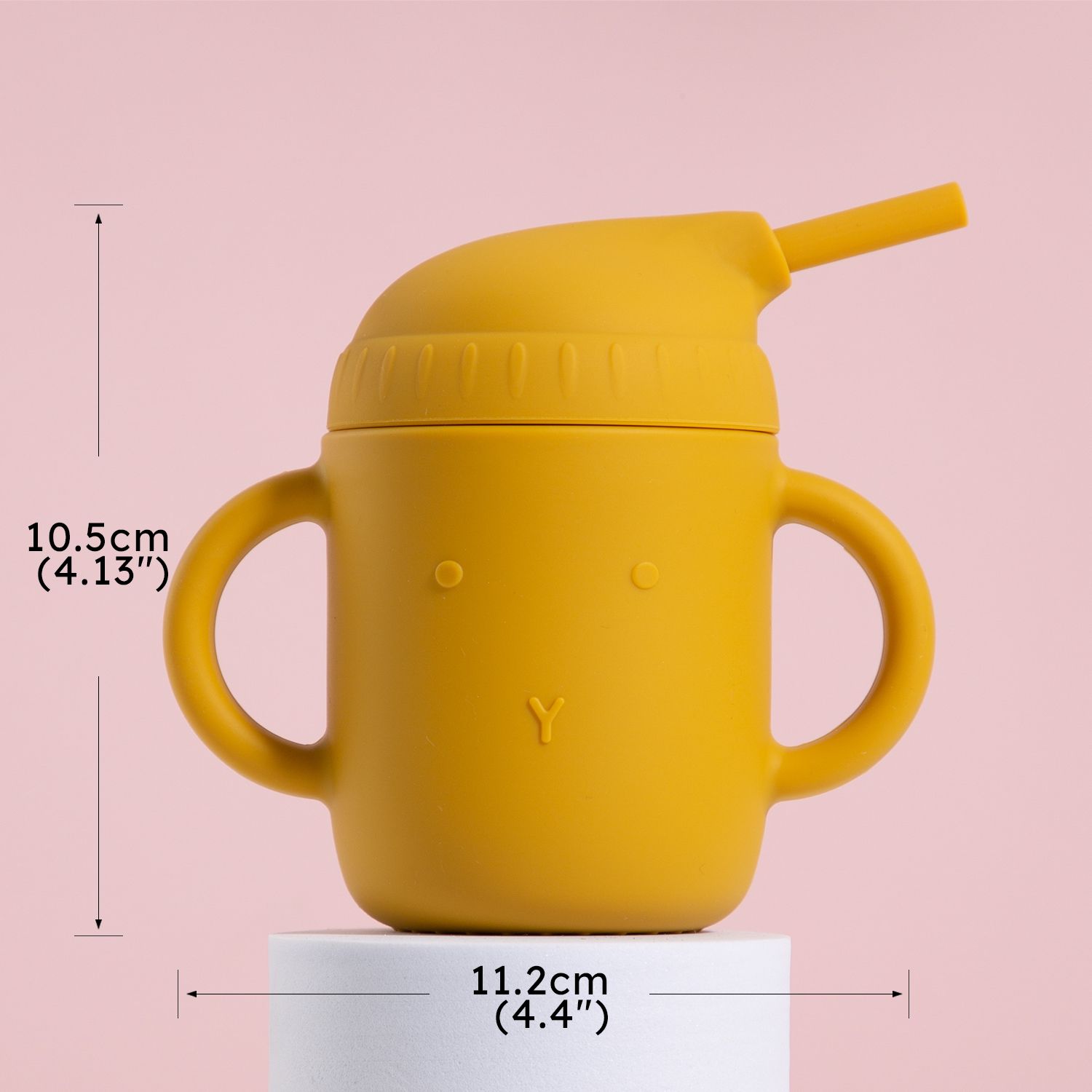 Cute Silicone Straw Cup, Spill-proof Sippy Cups With Double Handles, Safe Drinking