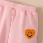 2pcs Baby Girl Smiling Heart Embroidered Pullover Sweatshirt and Pants Set   image 5