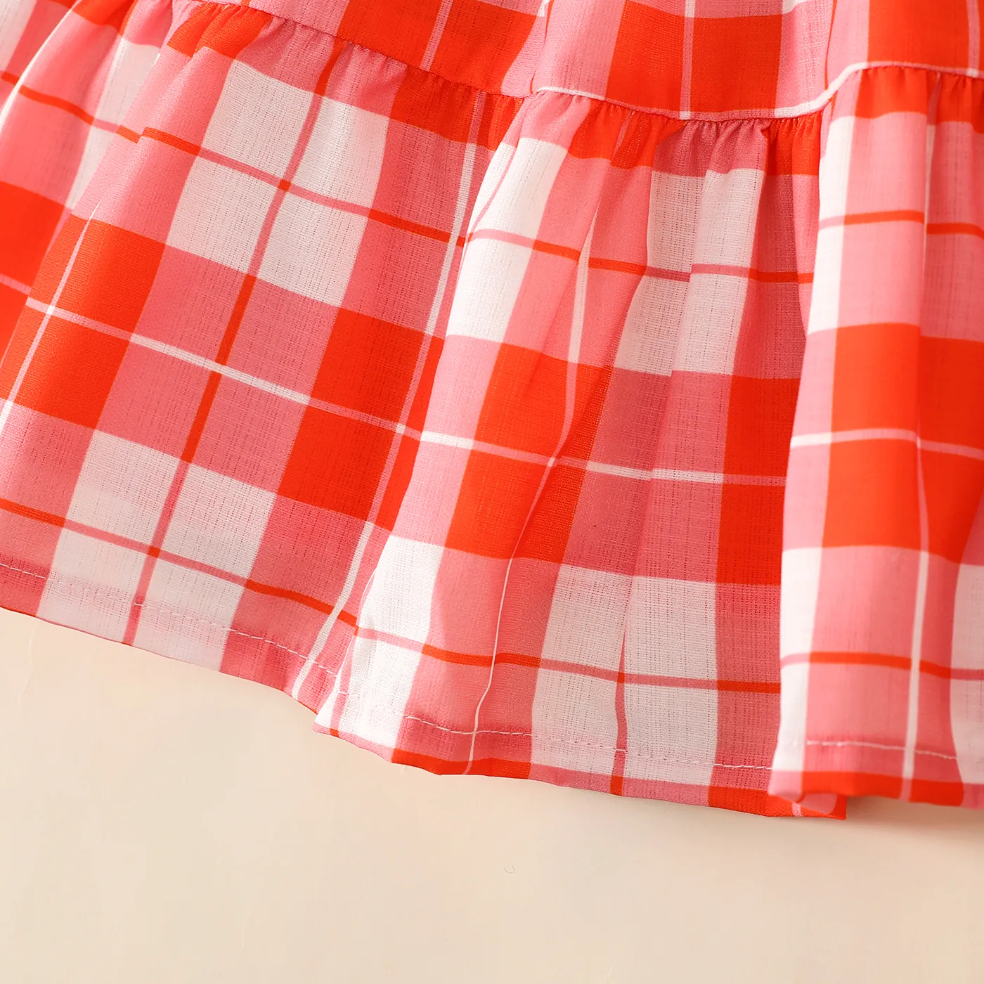 Baby Girl Plaid Flutter-sleeve Dress  image 5