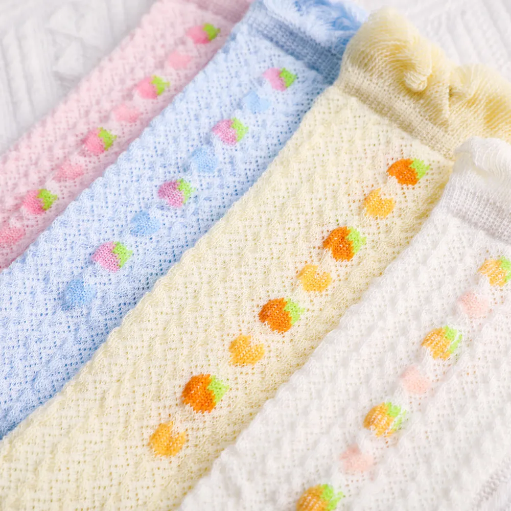 4-pack Baby/Toddler Mesh Strawberry Pattern Mosquito-proof Comfortable Socks big image 5