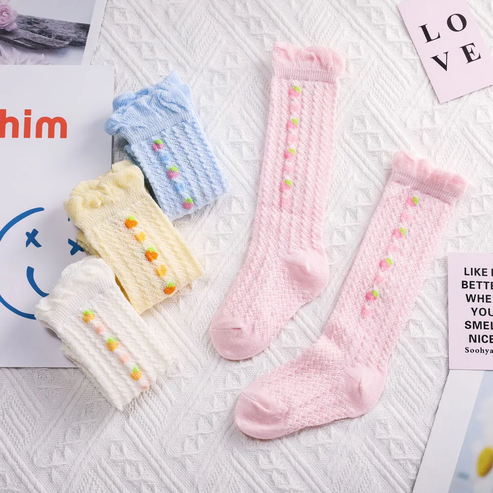 4件裝嬰幼兒網眼草莓圖案防蚊舒適襪子  big image 2
