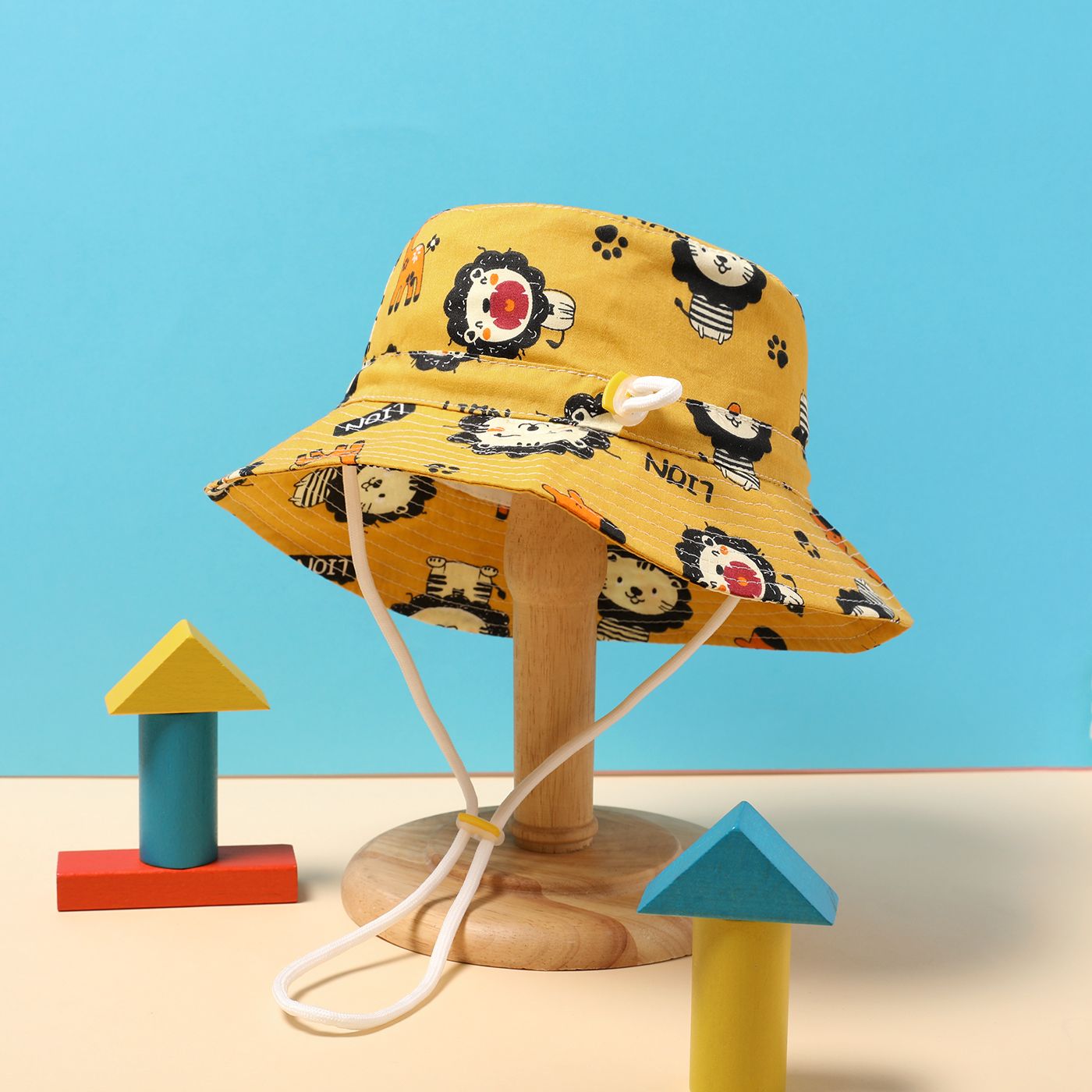 

Toddler 100% Cotton Allover Lions Print Fisherman Hat