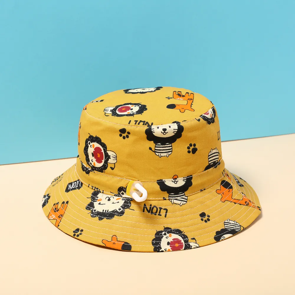 Toddler 100% Cotton Allover Lions Print Fisherman Hat   big image 2