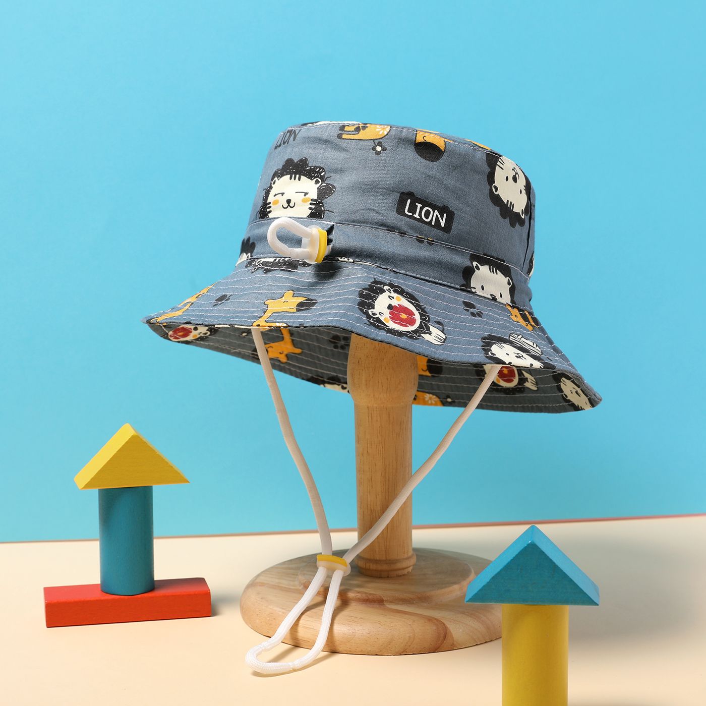 Toddler 100% Coton Allover Lions Imprimer Chapeau De Pêcheur