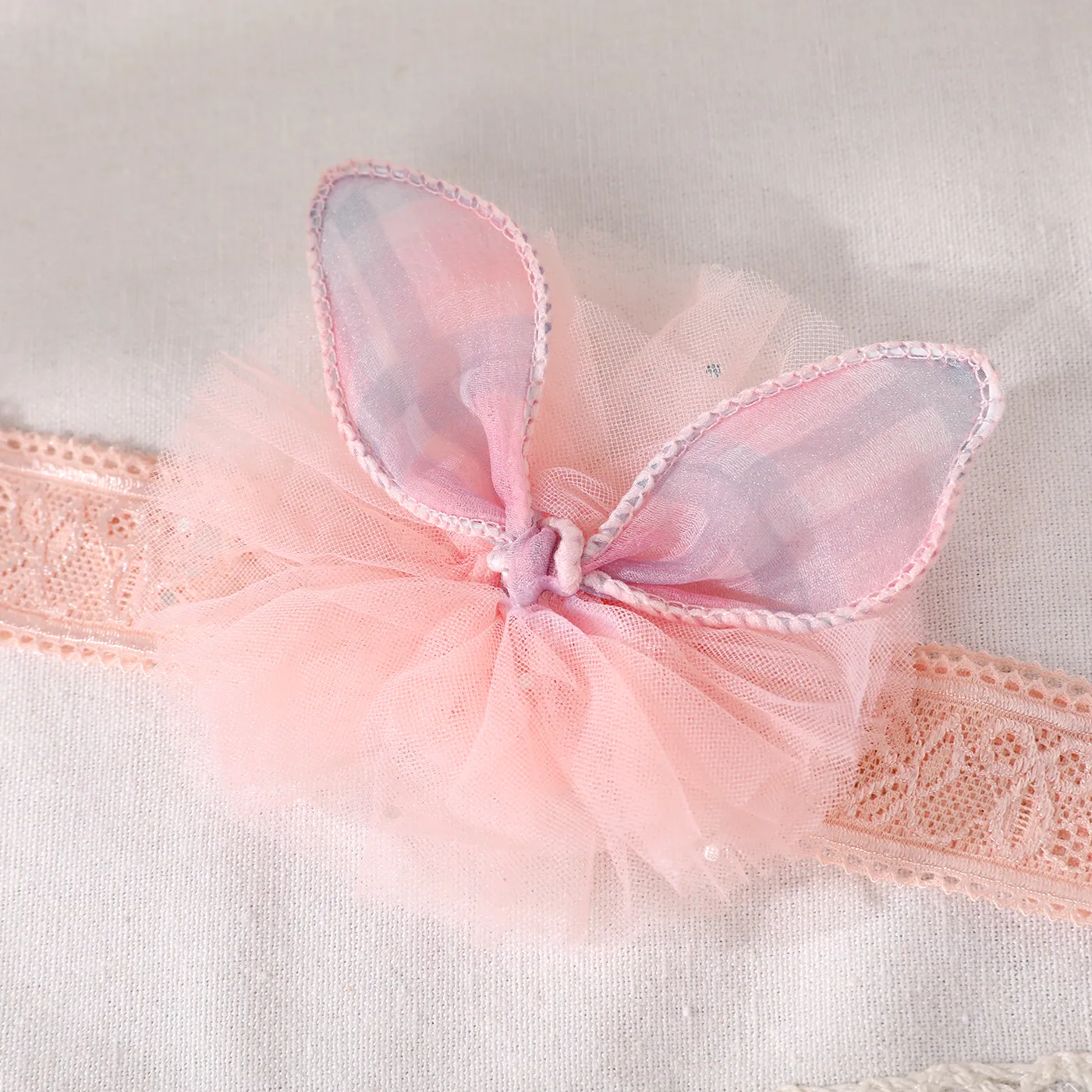 2pcs bebê laço decor renda headband e floral padrão meias set Rosa Claro image 5