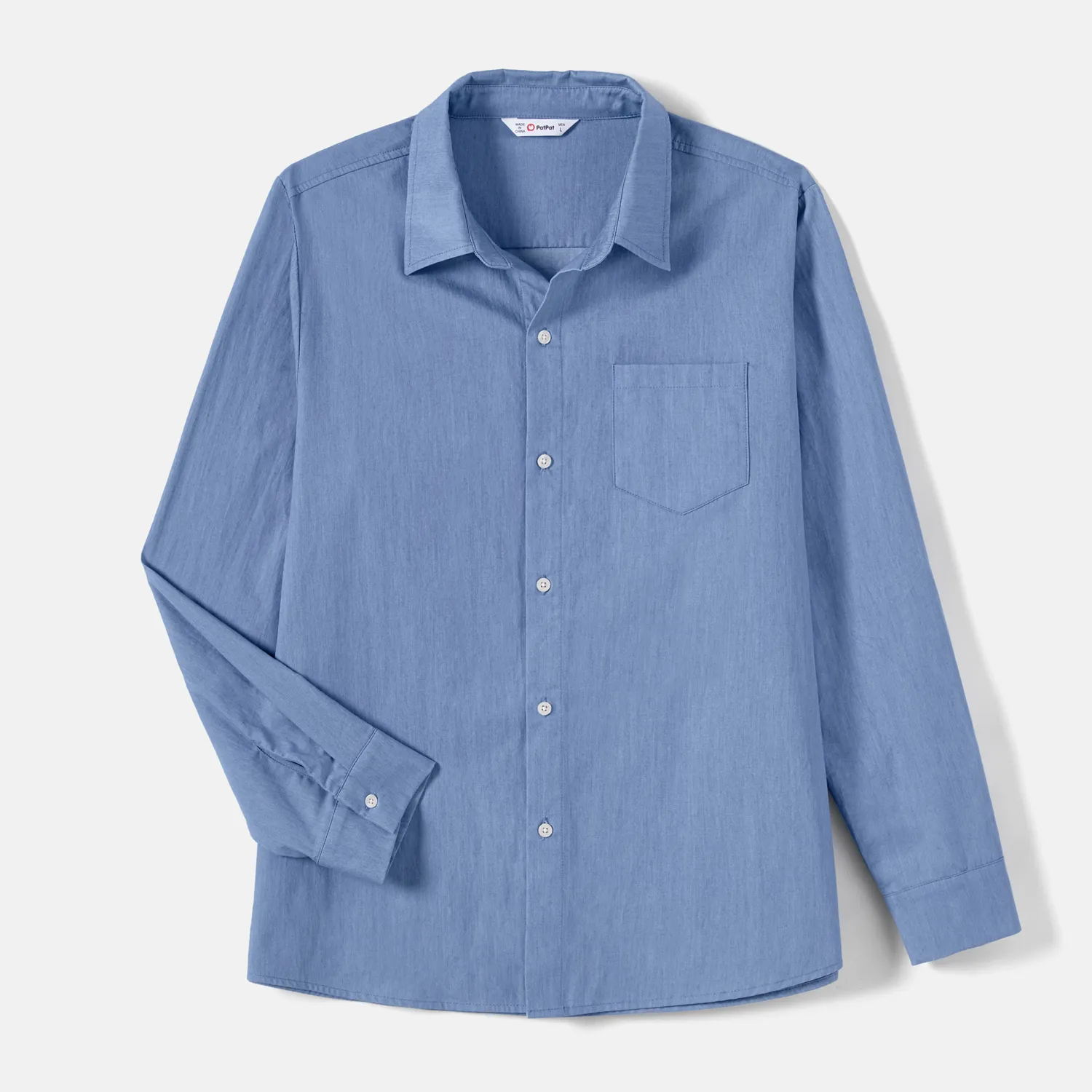 

Family Matching Denim Belted Dresses and Long-sleeve Shirt Sets