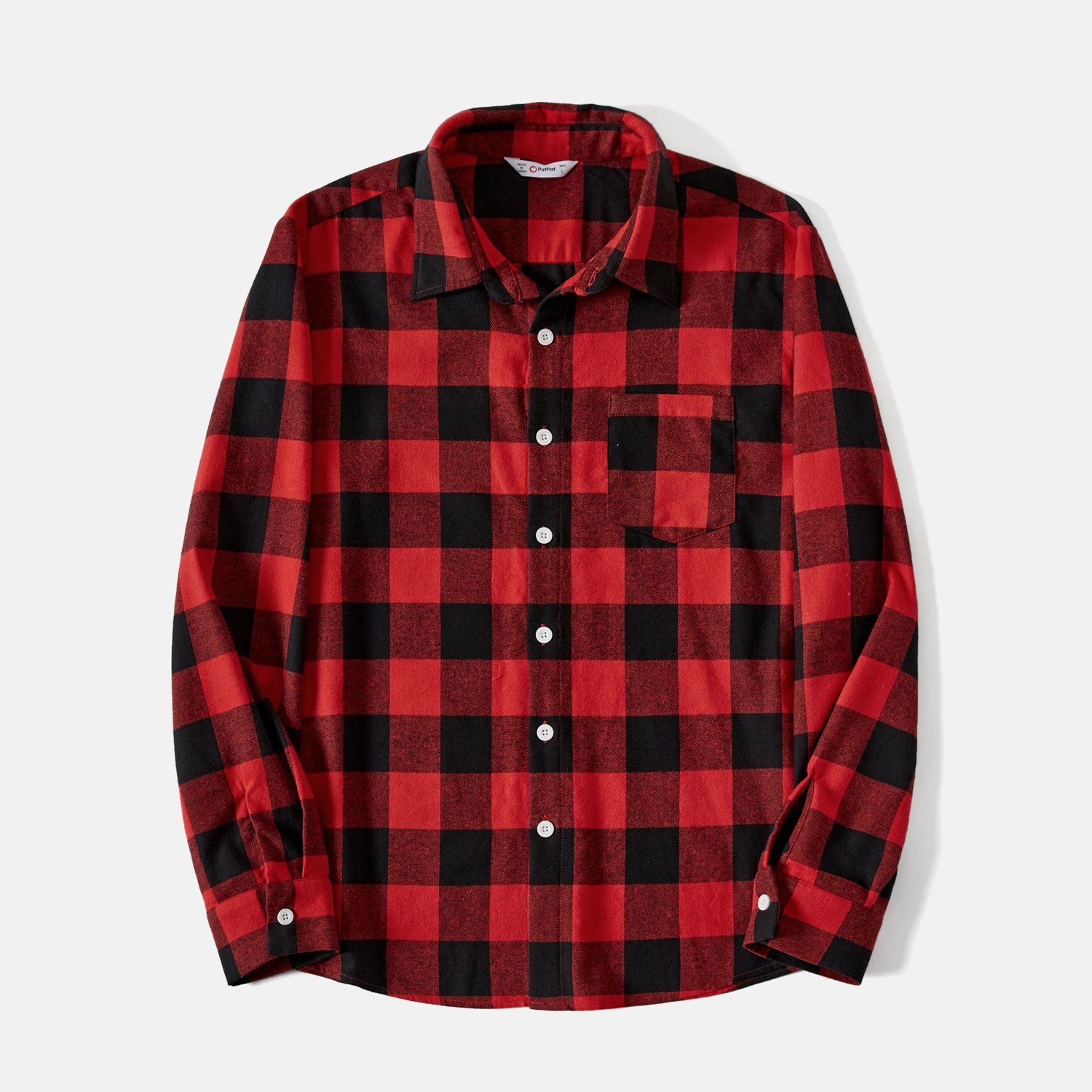 

Family Matching Red and Black Plaid Long-sleeve Shirts and Belted Dresses Sets