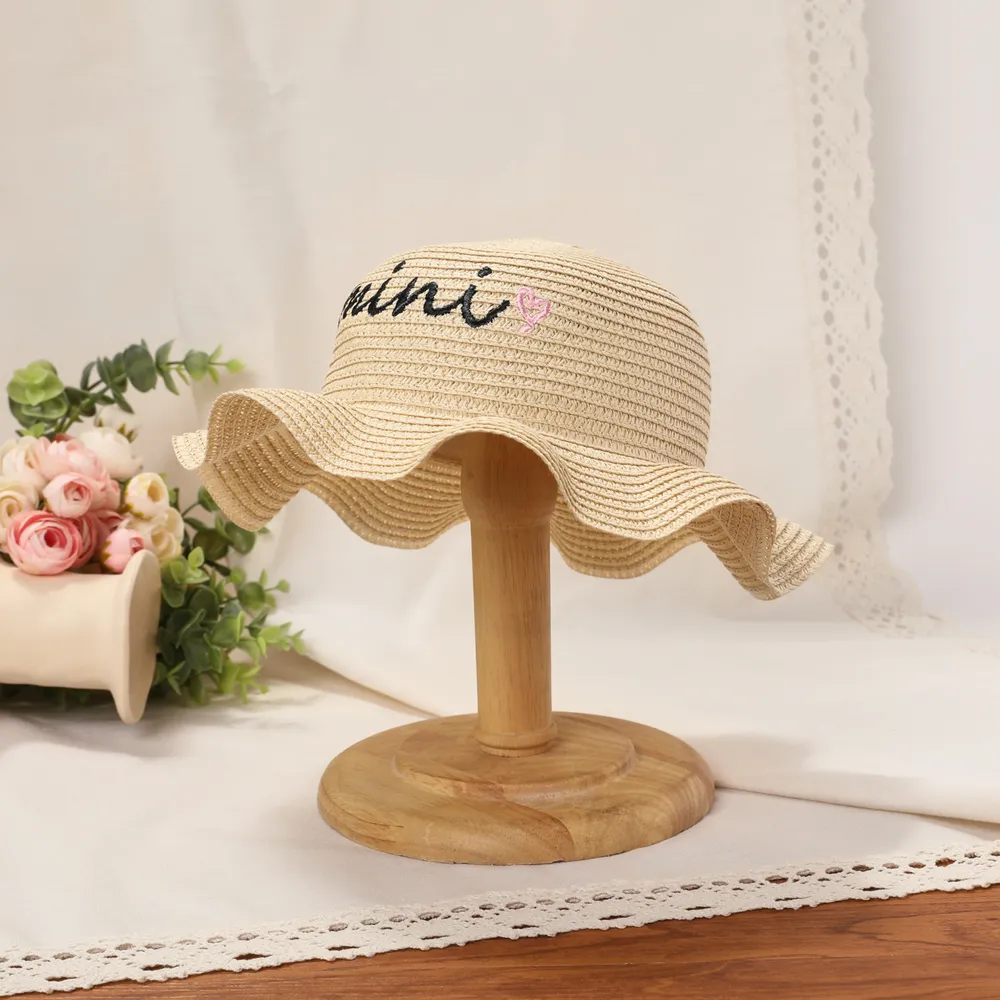 Baby/Toddler Letters Heart Embroidery Straw Hat big image 2