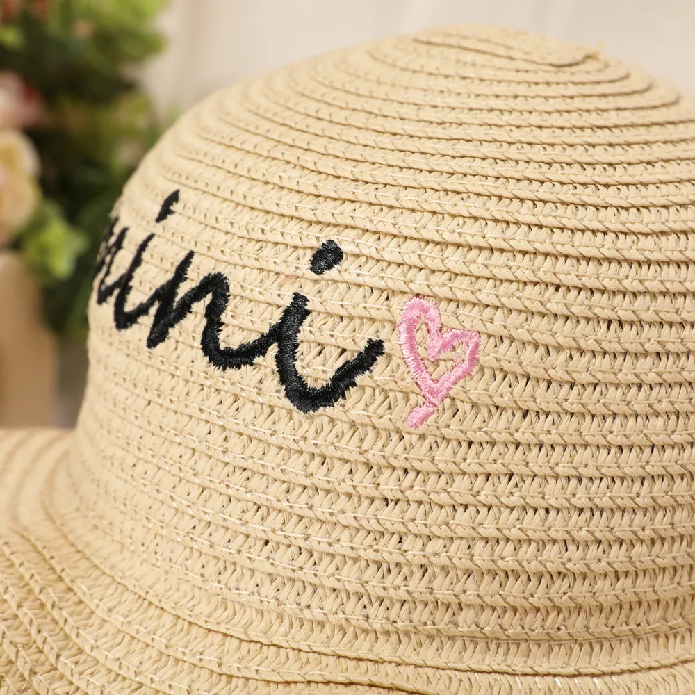 Baby/Toddler Letters Heart Embroidery Straw Hat   big image 4