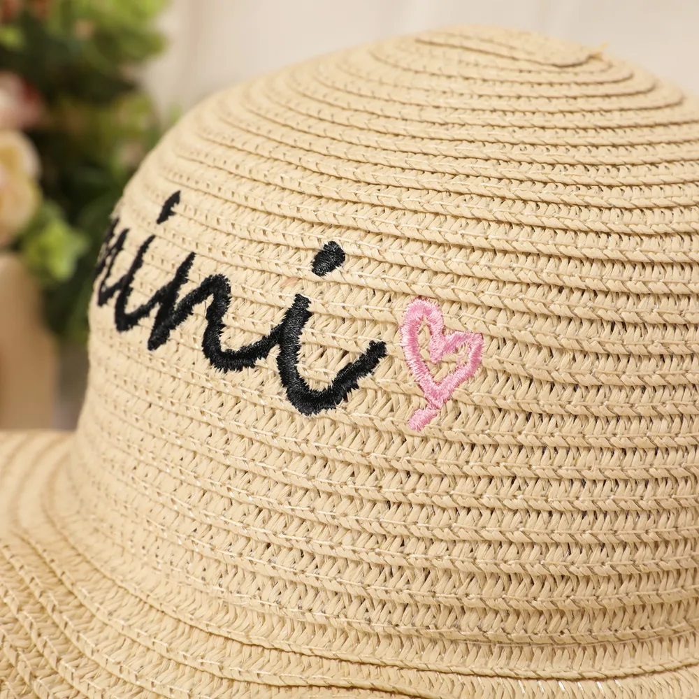 Baby/Toddler Letters Heart Embroidery Straw Hat big image 4