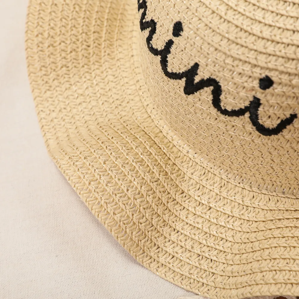 Baby/Toddler Letters Heart Embroidery Straw Hat big image 3