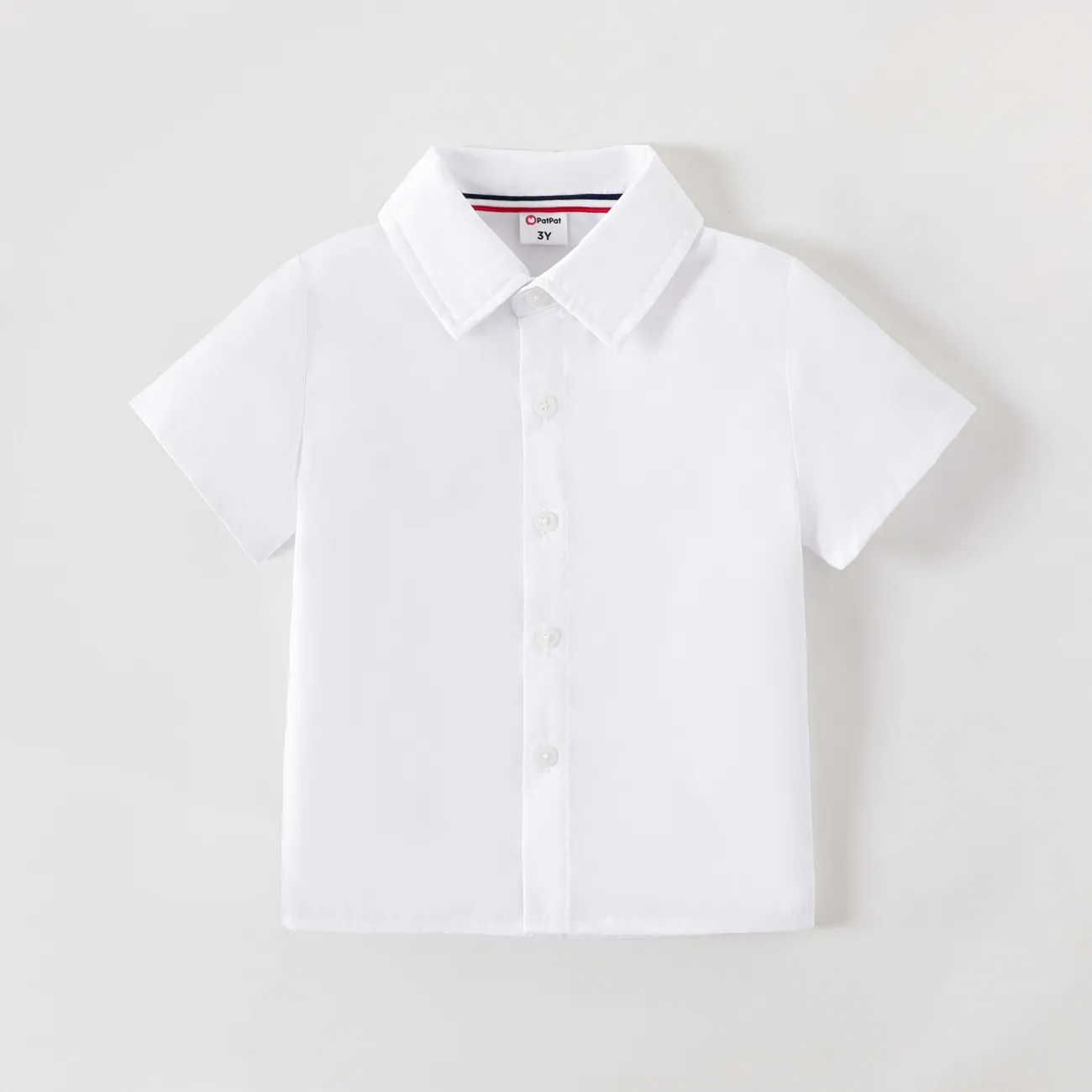 Toddler Girl/Boy School Uniform Solid Short-sleeve Shirt    big image 1