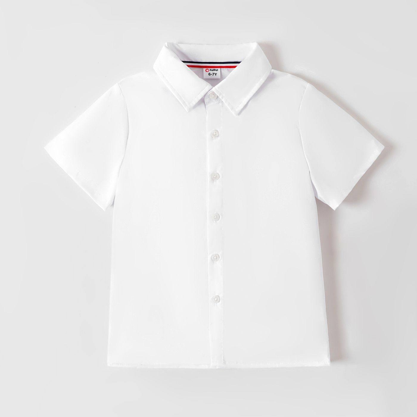 Kid Girl/Boy School Uniform Solid Short-sleeve Shirt