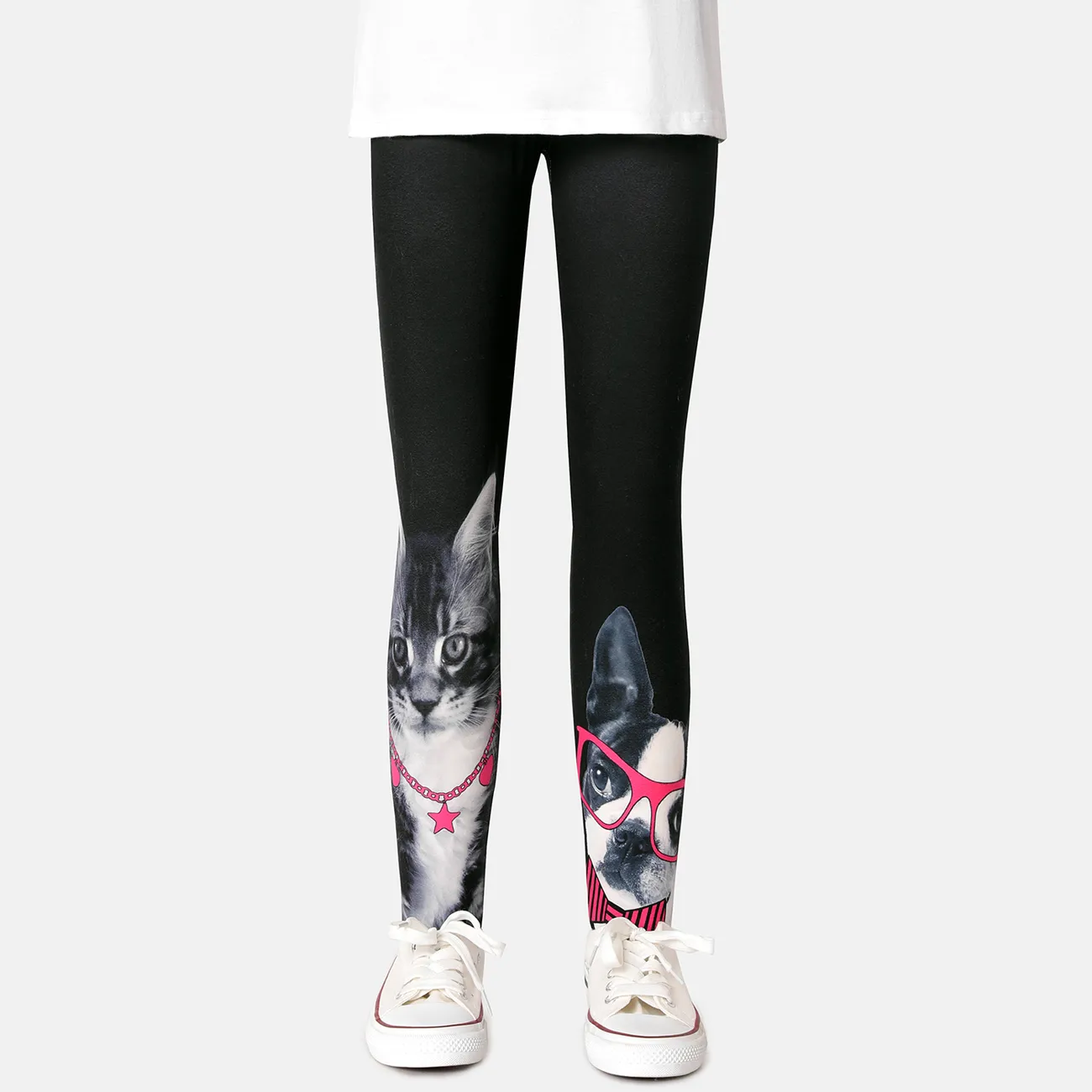 Kid Girl Cat Dog Print Leggings Apenas R$ 43,90 PatPat BR Móvel