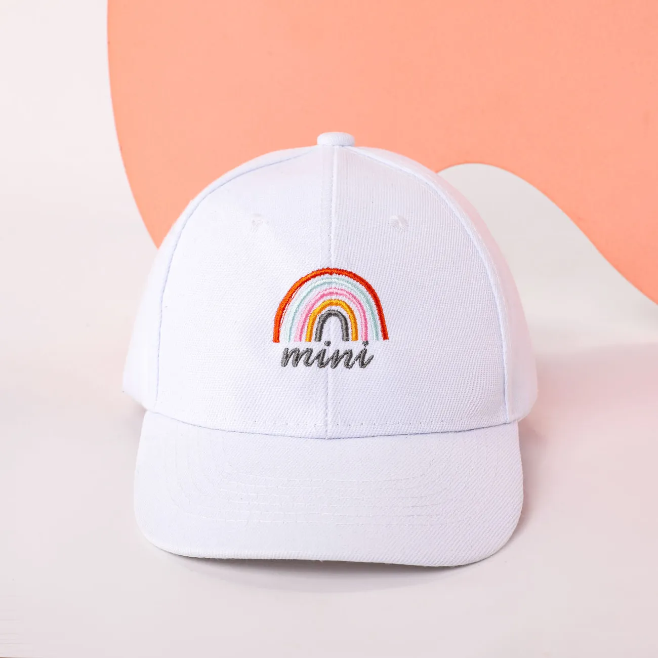 彩虹刺繡棒球帽為媽媽和我 白色 big image 1