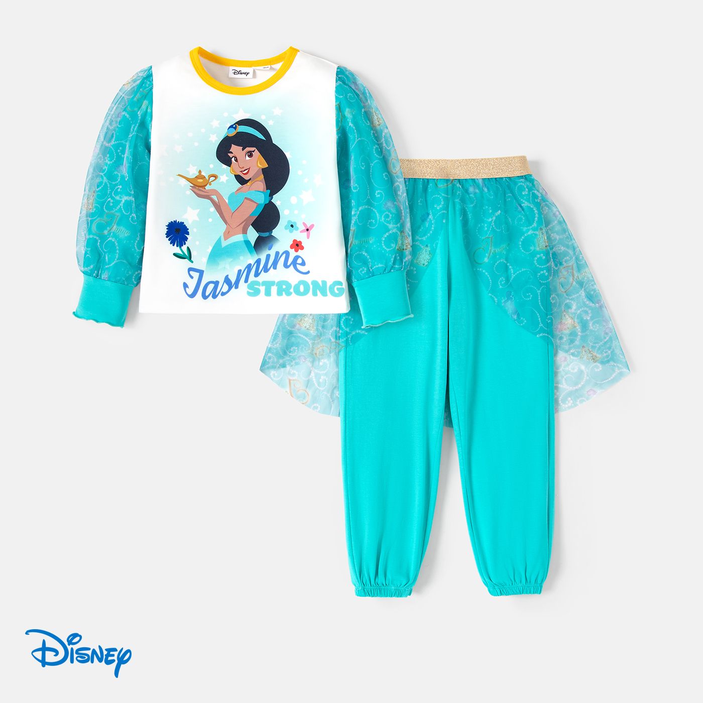 

Disney Princess Toddler Girl 2pcs Character Print Mesh Overlay Long-sleeve Pullover and Pants Set
