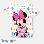 Disney Mickey and Friends 1pc Niño Pequeño / Niña / Niño Personaje Atado / Rayas / Estampado Colorido Naia™ Camiseta de manga corta Multicolor