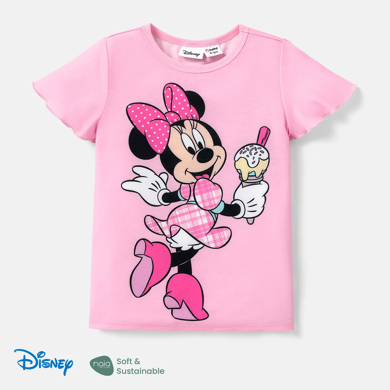 Disney Mickey and Friends Ostern Mädchen Flatterärmel Süß T-Shirts rosa big image 1