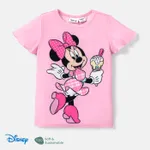 Disney Mickey e Amigos 1pc Toddler/Kid Girl/Boy Personagem Tyedyed/Stripe/Colorido Print Naia™ Short-sleeve Tee Rosa
