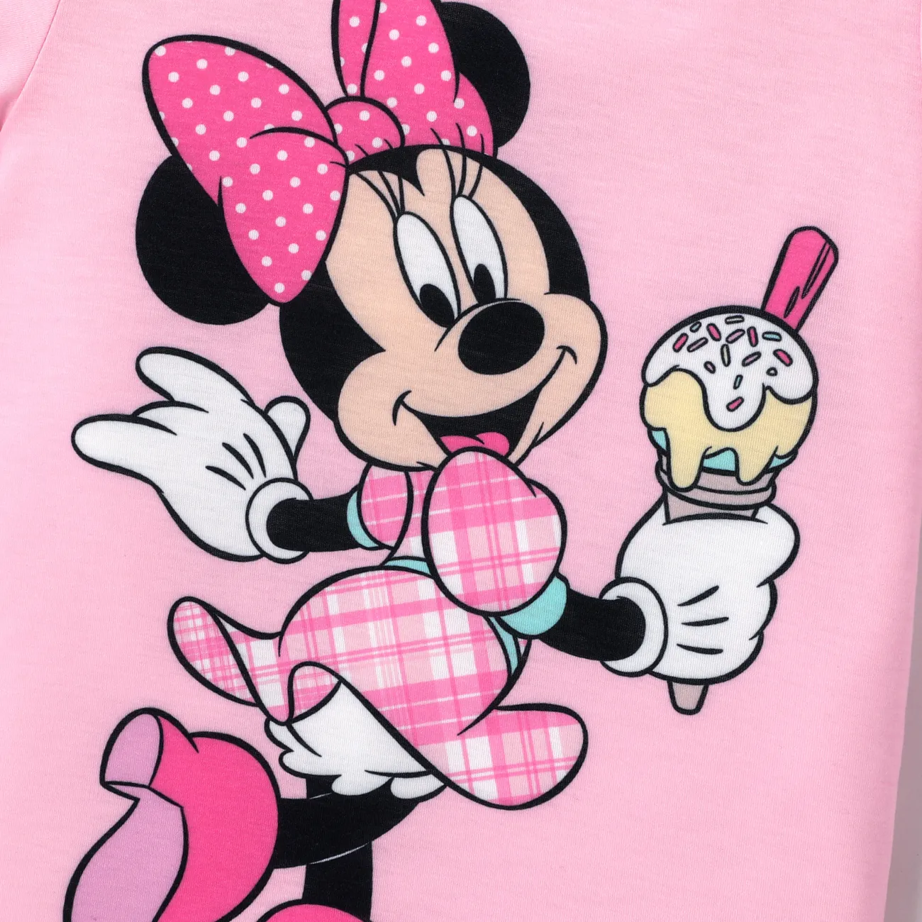 Disney Mickey and Friends Páscoa Menina Mangas franzidas Bonito T-shirts Rosa big image 1