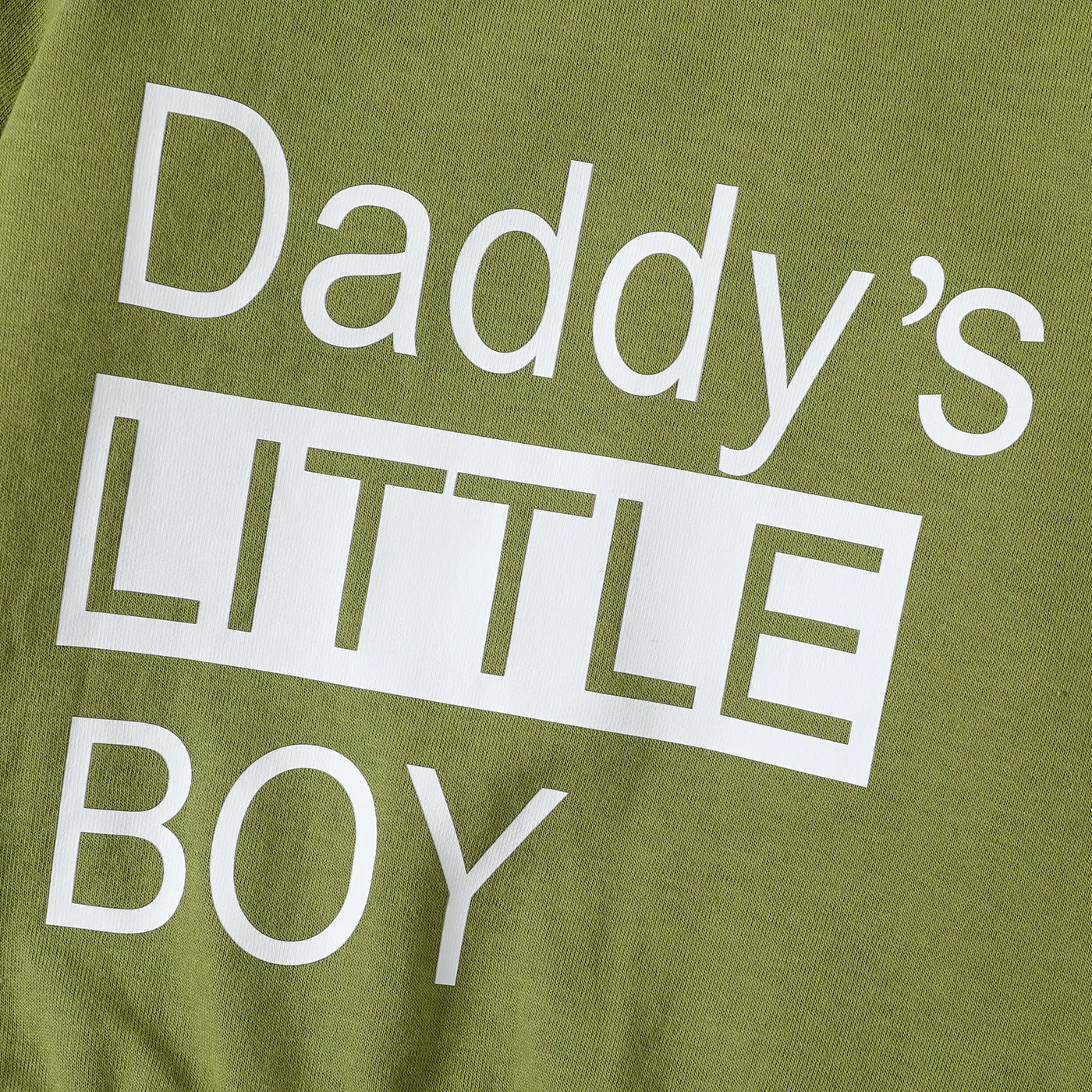 2pcs Baby Boy Letters Graphic Long-sleeve Top and Pants Set Army green image 5