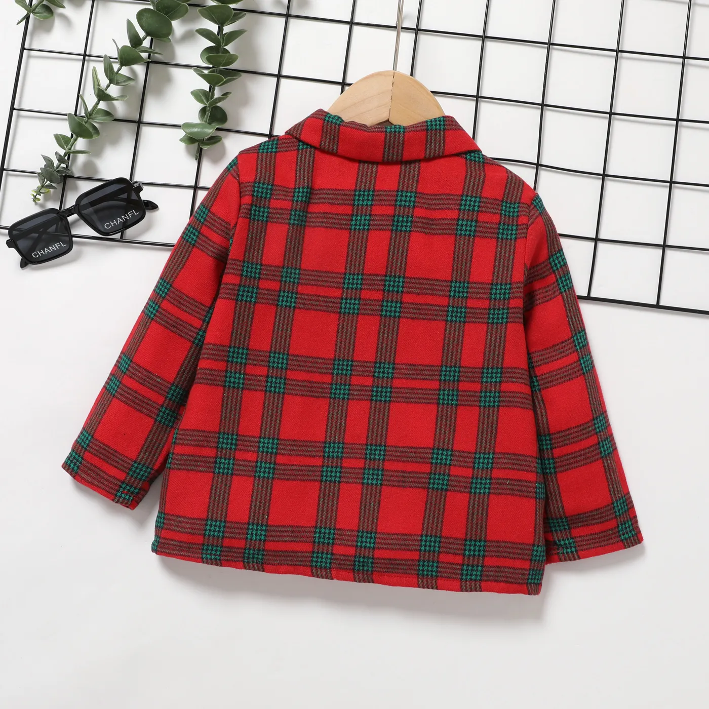 Toddler Boy Lapel Grid Letter Print Shirt  image 2